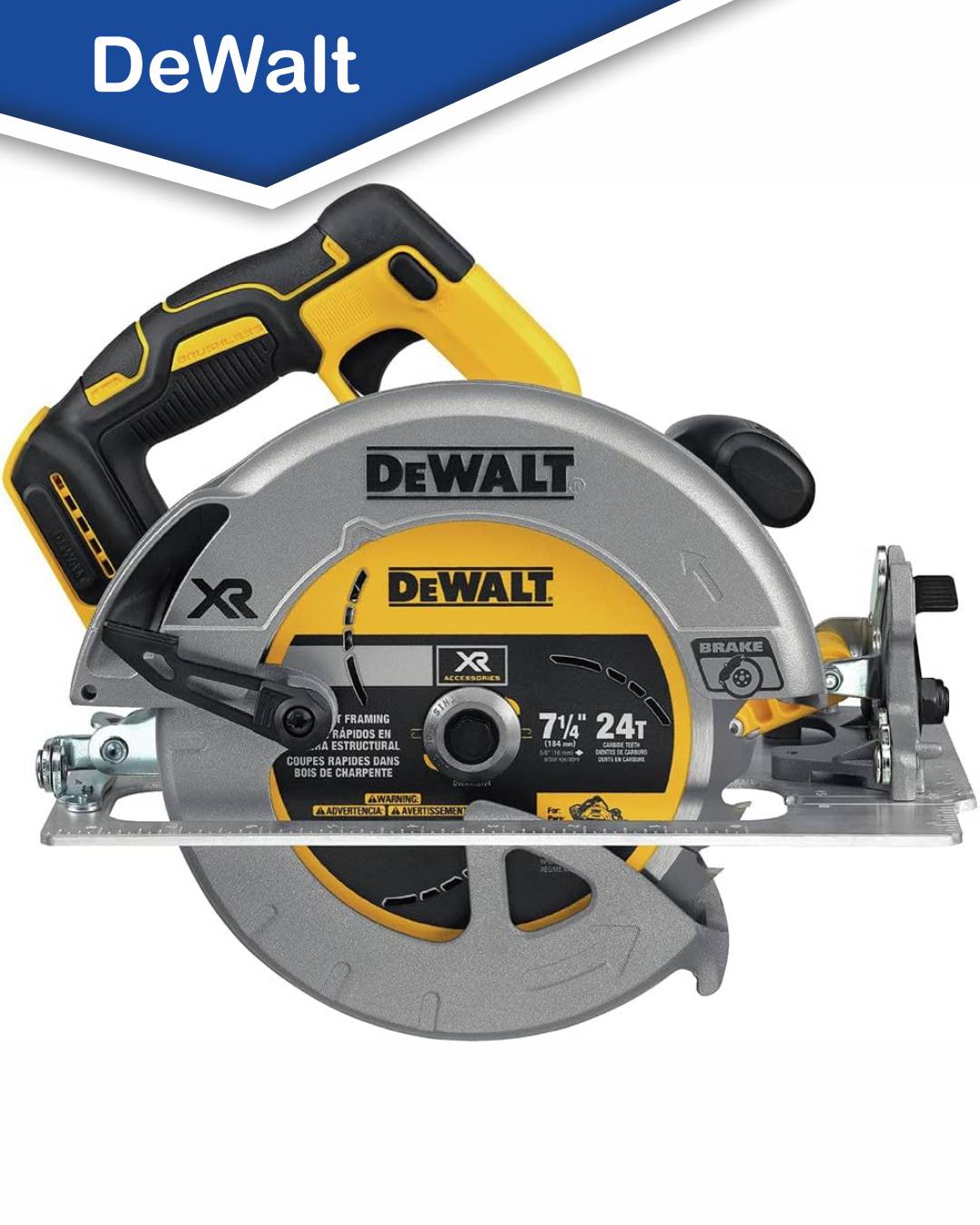 IMAGEN - ResidenteDeObra - cortadoras de concreto - DEWALT DCS570B Sierra Circular Inalámbrica disco de 7 1 4 Pulgadas 20V MAX XR - 02