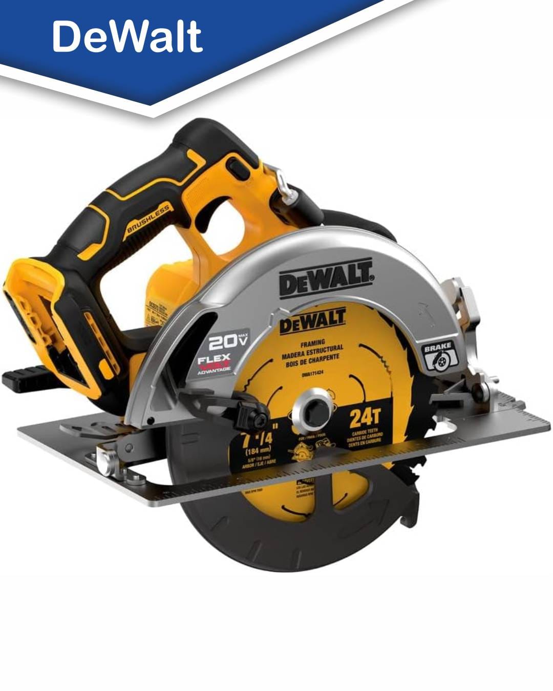 IMAGEN - ResidenteDeObra - cortadoras de concreto - Dewalt DCS573B FLEXVOLT ADVANTAGE 20 V MAX Sierra circular de 18 4 cm sin cable - 02