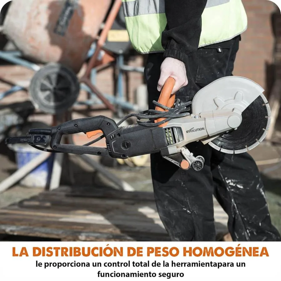 IMAGEN - ResidenteDeObra - cortadora Evolution Power Tools R230DCT Sierra de Disco para Cortar Hormigón Piedra Ladrillo Teja Eléctrico Corte de 3-1 2 - 05